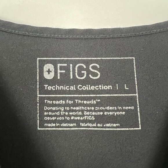 Figs Scrub Top Casma Three-Pocket Women's Large Black Medical Nursing Healthcare - Picture 8 of 15